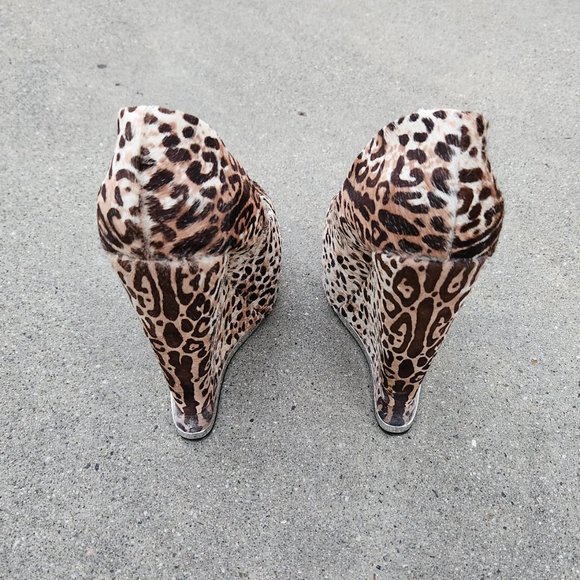 L.A.M.B Y2K Dorothee Leopard Platform Wedges - Picture 4 of 9